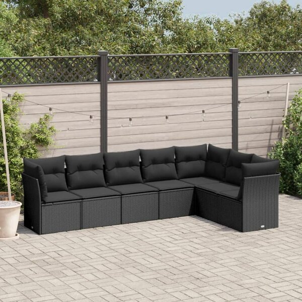 VidaXL Polyrattan Kerti Ülőgarnitúra - 7 Személyes - Fekete