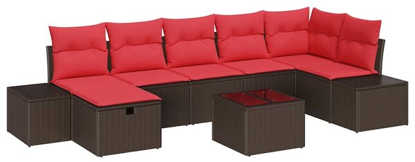 Kerti Kanapé Szett párnával 8 pcs Barna polirattan