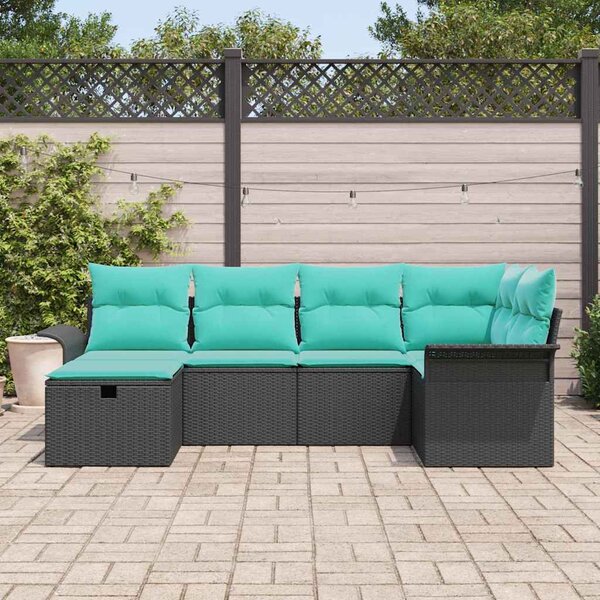Kerti Kanapé Szett párnával tárolóval 6 pcs Poli rattan