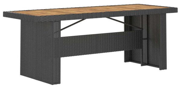 VidaXL Kültéri Étkezőszett - 9 személyes - Fekete Polyrattan