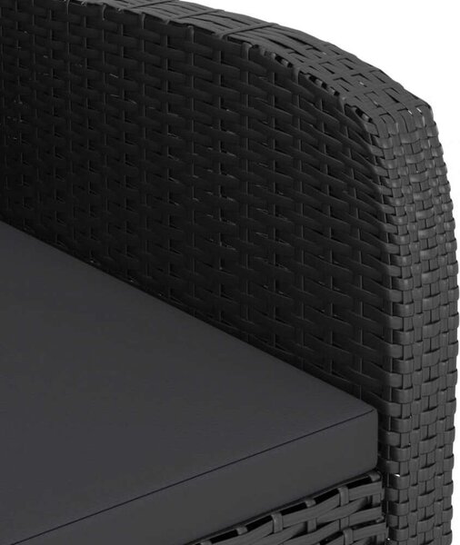 VidaXL Kültéri Étkezőszett - 9 személyes - Fekete Polyrattan