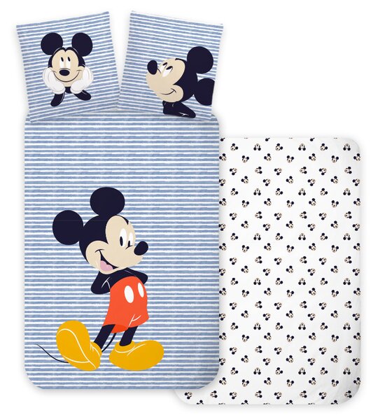 Disney Mickey Strip gyerek ágyneműhuzat 100×140 cm, 40×45 cm