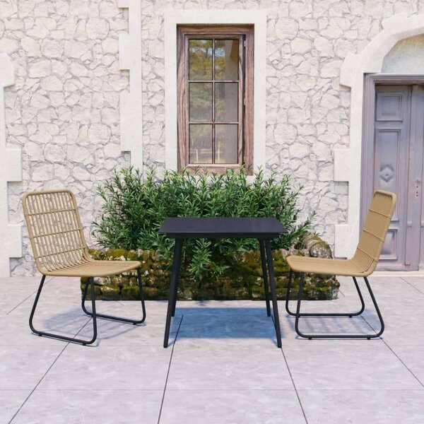 Kültéri Étkezőgarnitúra - Polyrattan - 3 részes