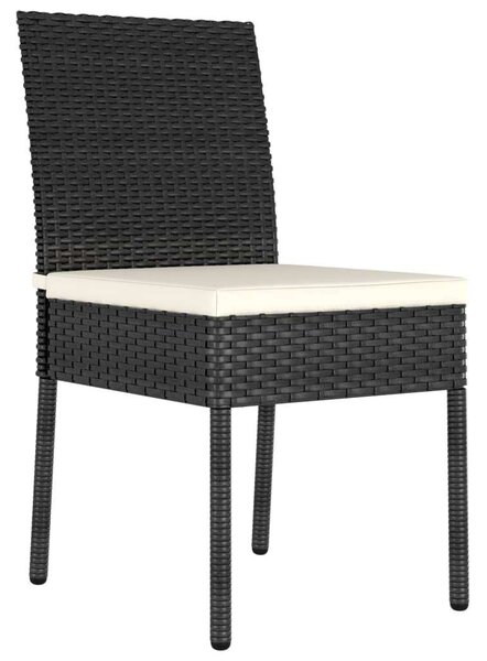 VidaXL Kerti Étkezőgarnitúra - 7 részes - Fekete Polyrattan