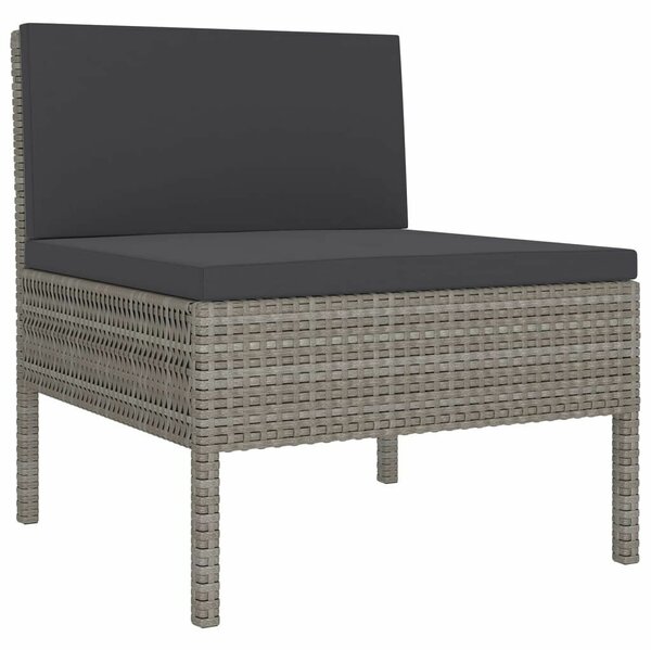 VidaXL Polyrattan Kerti Ülőgarnitúra - 9 Elemes - Szürke