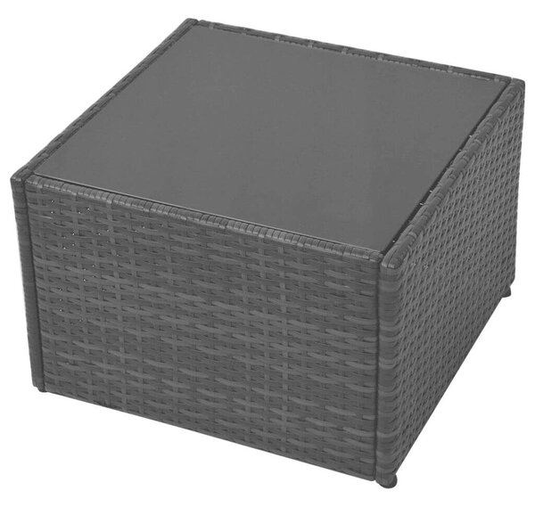 VidaXL 5-részes fekete polyrattan kerti bútorszett párnákkal