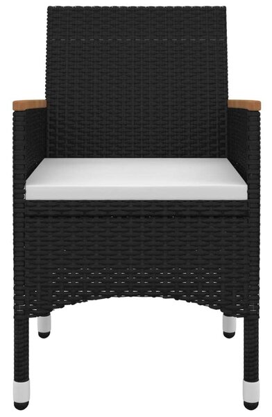 3 részes polyrattan és üveg kerti étkezőgarnitúra párnákkal