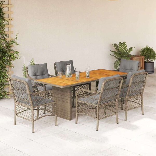 VidaXL Polyrattan Kerti Étkezőgarnitúra - 7 részes