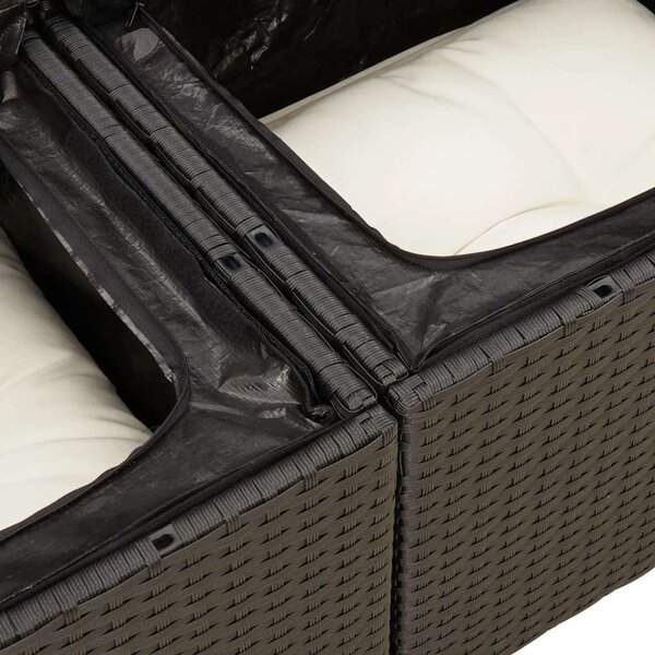 VidaXL Polyrattan Kerti Ülőgarnitúra - 10 részes - Fekete