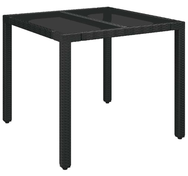 VidaXL Polyrattan Kerti Étkezőgarnitúra - 5 részes, Fekete