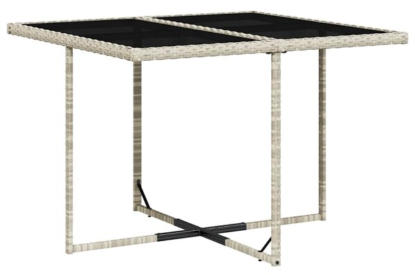 9részes világosszürke polyrattan kerti étkezőgarnitúra párnával