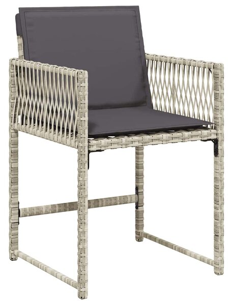 13 részes szürke polyrattan kerti étkezőgarnitúra párnákkal