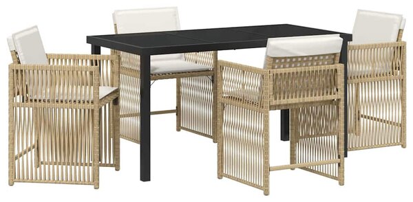 Kert étkező szett 5 pcs Bézs polirattan