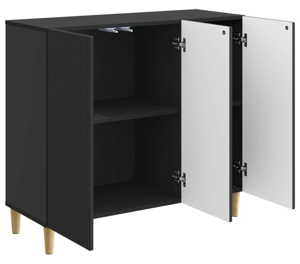 VidaXL Széf Fekete 89 x 34,5 x 80 cm Szerelt Fa
