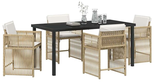 Kert étkező szett 5 pcs Bézs polirattan