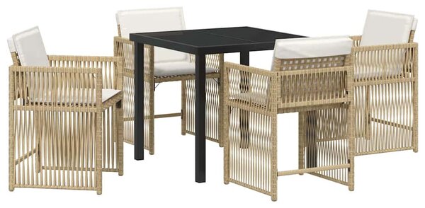 Kert étkező szett 5 pcs Bézs polirattan