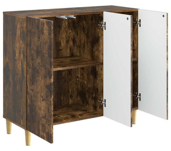 VidaXL Széf Füstös Tölgy 89 x 34,5 x 80 cm Szerelt Fa