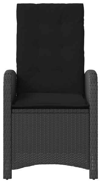 3 részes fekete polyrattan bisztrógarnitúra párnával