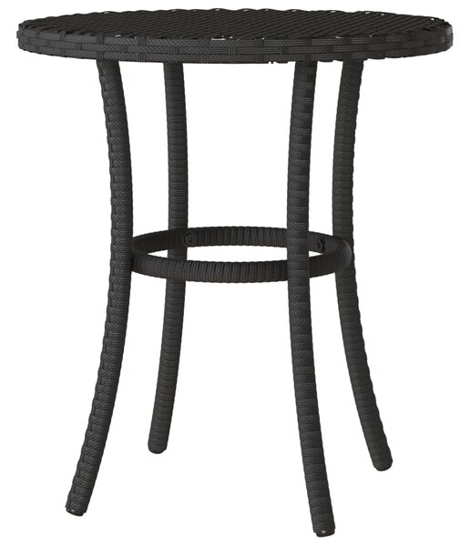 3 részes fekete polyrattan bisztrógarnitúra párnával