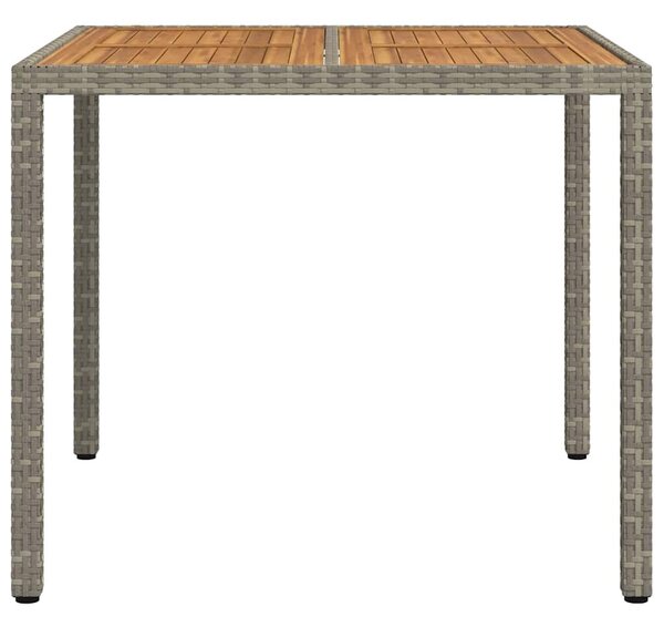 VidaXL Kerti Asztal Szürke 90 x 90 x 75 cm polirattan