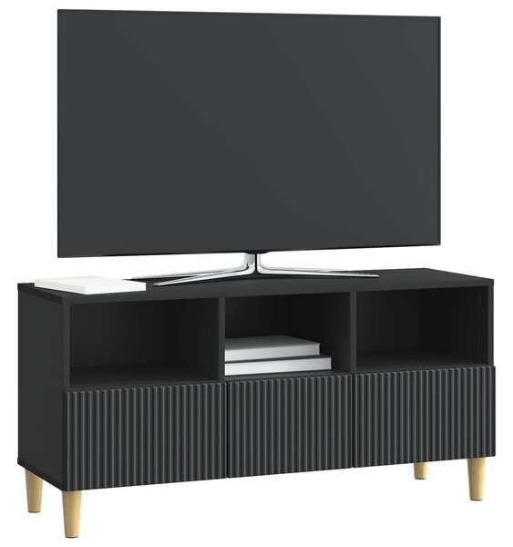 VidaXL TV szekrény fiókkal Fekete 102 x 34,5 x 50 cm Szerelt Fa