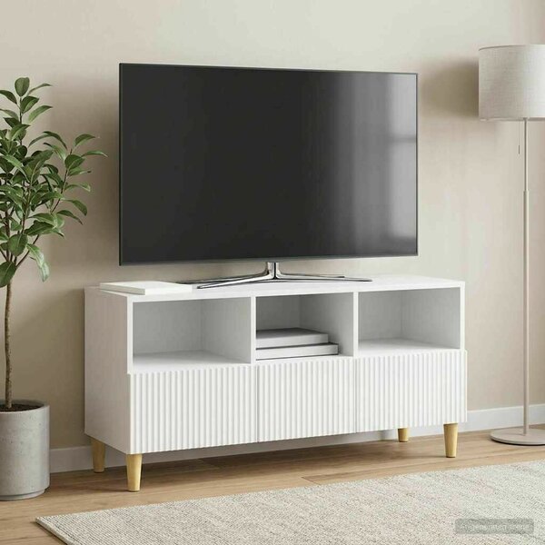 VidaXL TV szekrény Magasfényű Fehér 102 x 34,5 x 50 cm Szerelt Fa