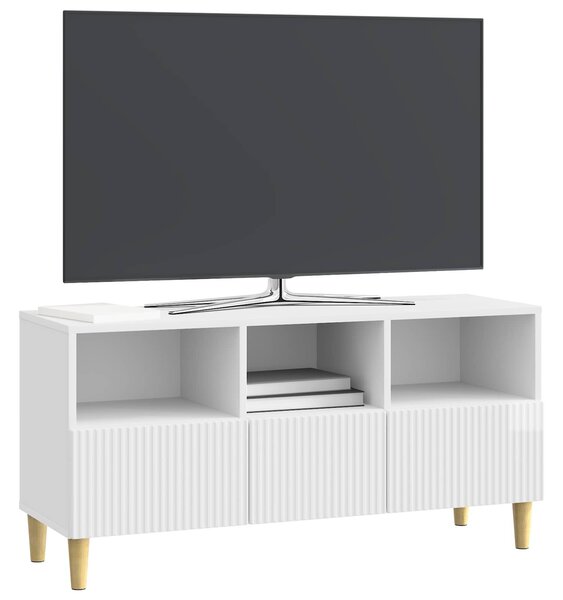 VidaXL TV szekrény Magasfényű Fehér 102 x 34,5 x 50 cm Szerelt Fa