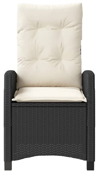 3 részes fekete polyrattan bisztrógarnitúra párnával