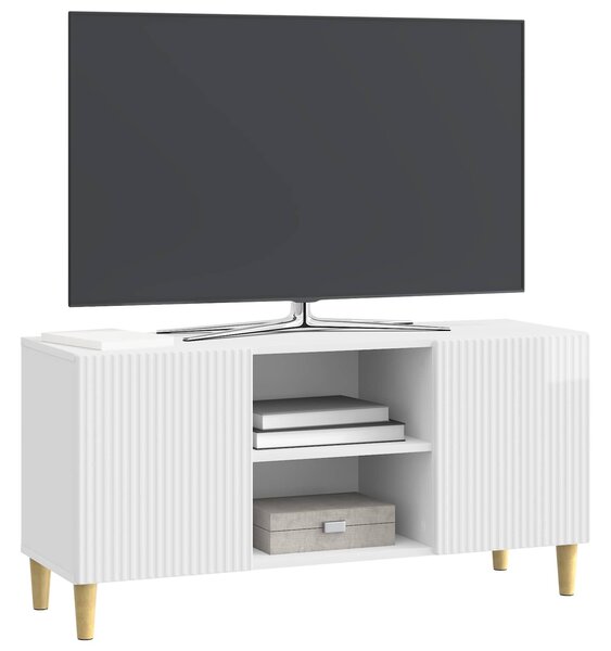 VidaXL TV szekrény Magasfényű Fehér 102 x 34,5 x 50 cm Szerelt Fa