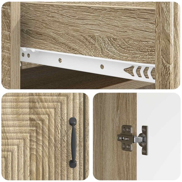 VidaXL Széf Sonoma Tölgy 66 x 34,5 x 89,5 cm Szerelt Fa