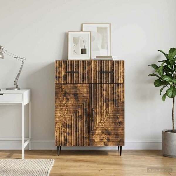 VidaXL Széf Füstös Tölgy 66 x 34,5 x 89,5 cm Szerelt Fa