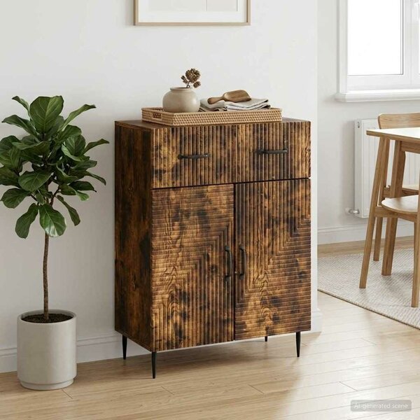 VidaXL Széf Füstös Tölgy 66 x 34,5 x 89,5 cm Szerelt Fa