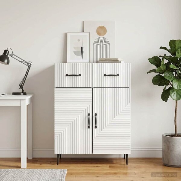 VidaXL Széf Magasfényű Fehér 66 x 34,5 x 89,5 cm Szerelt Fa