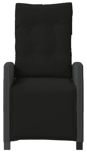 3 részes fekete polyrattan bisztrógarnitúra párnával