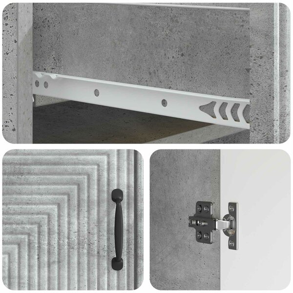 VidaXL Széf Betonszürke 66 x 34,5 x 89,5 cm Szerelt Fa