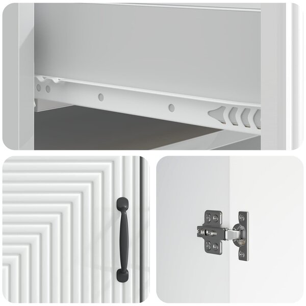 VidaXL Széf Magasfényű Fehér 66 x 34,5 x 89,5 cm Szerelt Fa