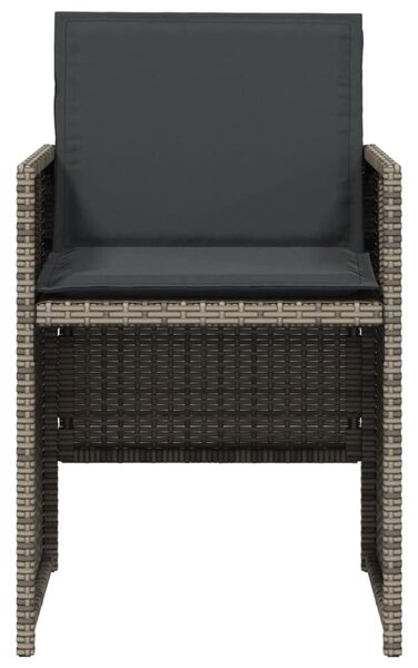 5 részes szürke polyrattan kerti étkezőgarnitúra párnával