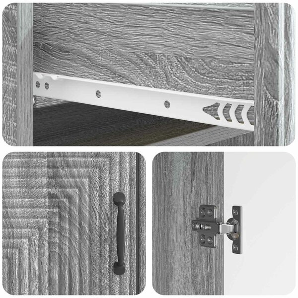 VidaXL Széf Szürke Sonoma 66 x 34,5 x 89,5 cm Szerelt Fa