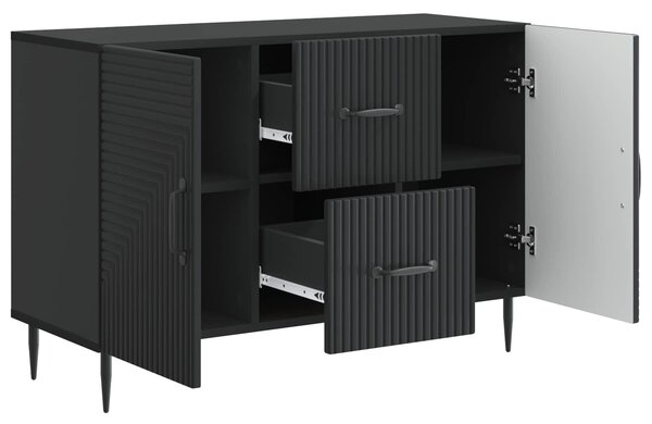 VidaXL Széf fiókkal Fekete 89 x 34,5 x 60 cm Szerelt Fa