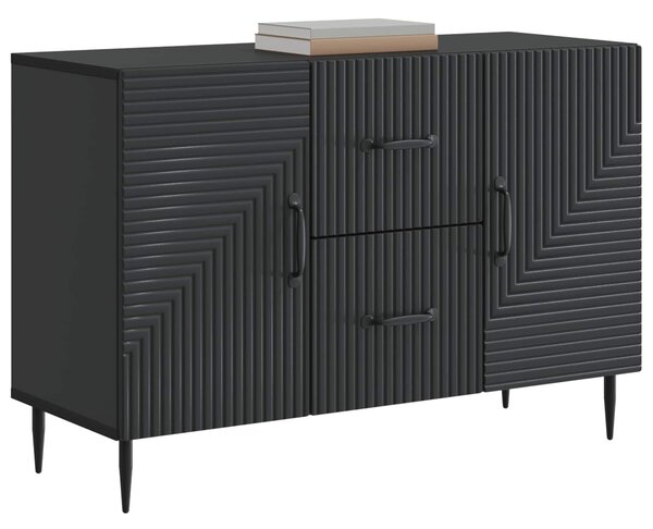 VidaXL Széf fiókkal Fekete 89 x 34,5 x 60 cm Szerelt Fa