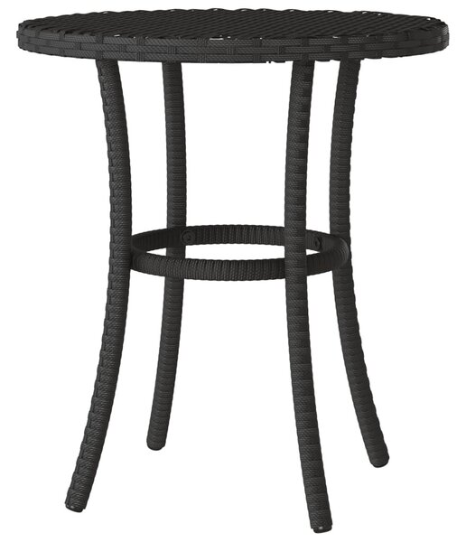 3 részes fekete polyrattan bisztrógarnitúra párnával