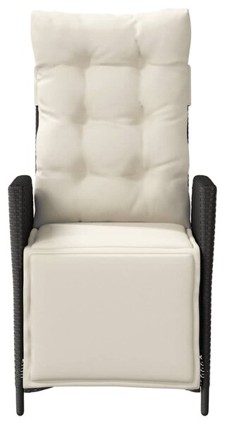 3 részes fekete polyrattan bisztrógarnitúra párnával