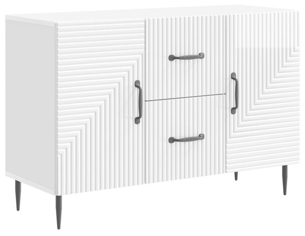 VidaXL Széf fiókkal Magasfényű Fehér 89 x 34,5 x 60 cm Szerelt Fa