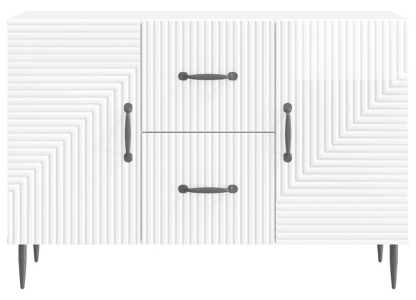 VidaXL Széf fiókkal Magasfényű Fehér 89 x 34,5 x 60 cm Szerelt Fa