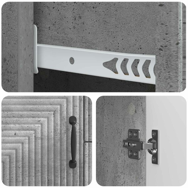 VidaXL Széf fiókkal Betonszürke 89 x 34,5 x 60 cm Szerelt Fa