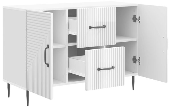 VidaXL Széf fiókkal Magasfényű Fehér 89 x 34,5 x 60 cm Szerelt Fa