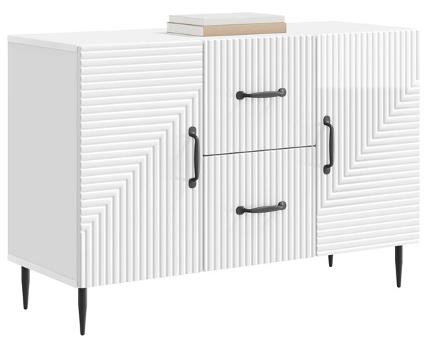 VidaXL Széf fiókkal Magasfényű Fehér 89 x 34,5 x 60 cm Szerelt Fa