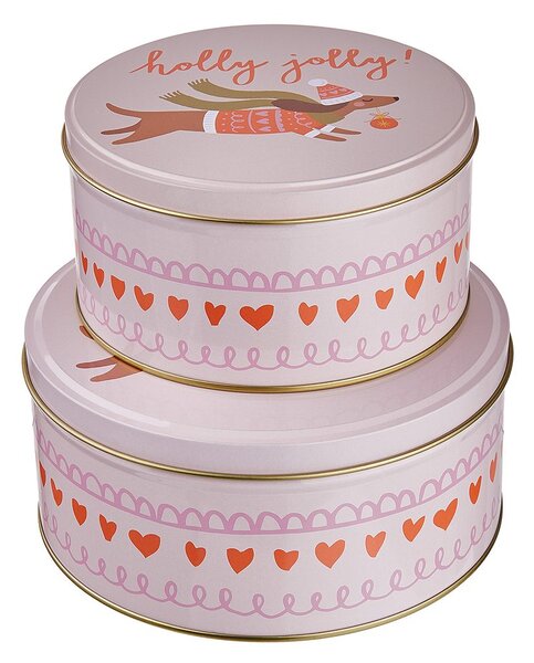COOKIE JAR fém tárolódoboz, tacskó Ø13,5 cm