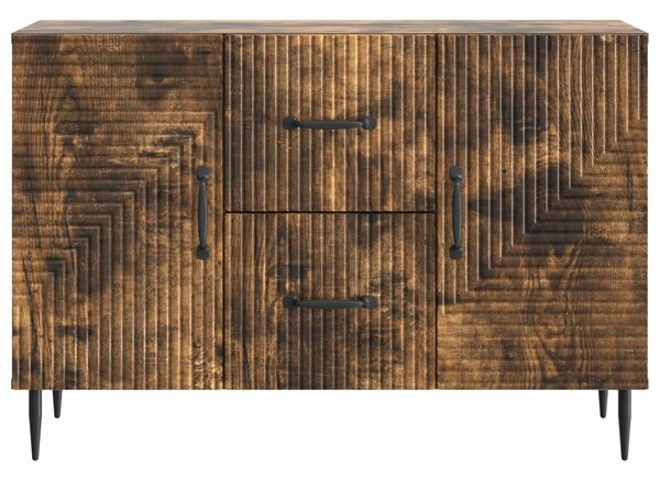 VidaXL Széf fiókkal Füstös Tölgy 89 x 34,5 x 60 cm Szerelt Fa