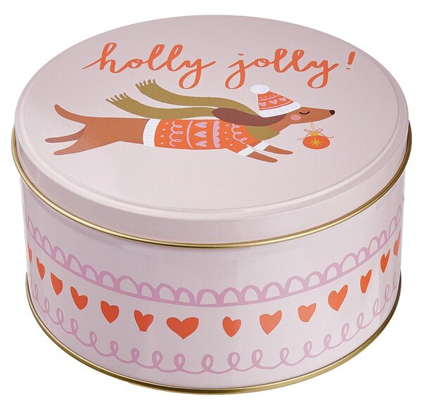 COOKIE JAR fém tárolódoboz, tacskó Ø13,5 cm